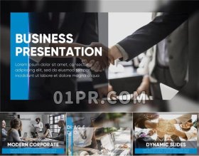 Pr公司介绍幻灯片模板 14张80秒现代商业企业宣传活动 Pr素材